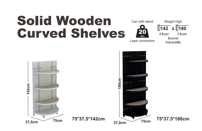 Solid Trä Curved Shelves